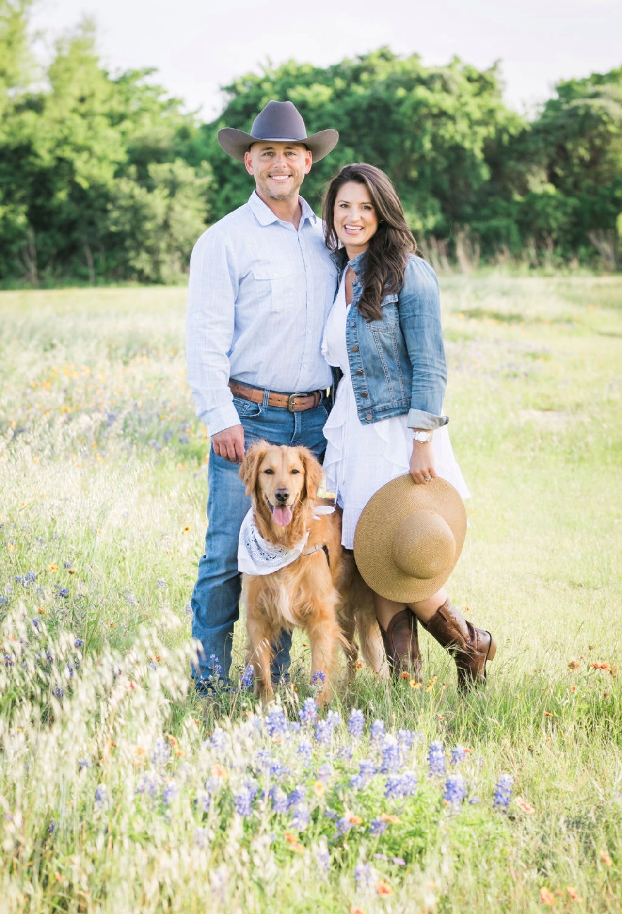 DiNovi family pic Annika DiNovi with Husband and dog.